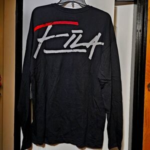 Fila Heritage Men's Graphic Back Solid Long Sleeve Tshirt